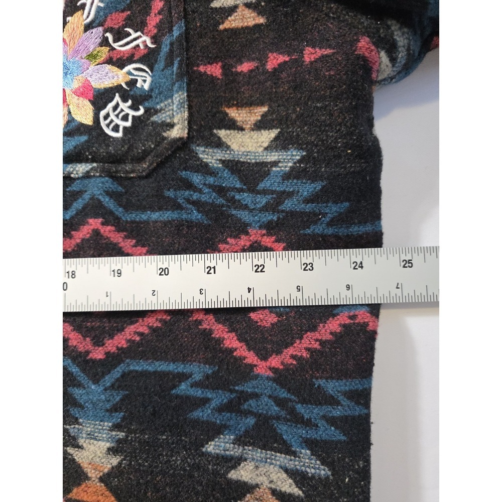 Savage Culture Western Aztec Jacket Embroidered Bull Skull Boho M/L - Picture 9 of 11